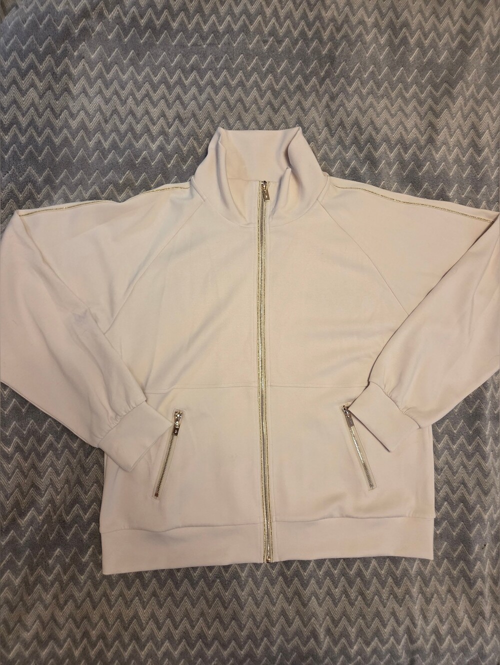 Joseoh Ribkoff Cream And Gold Zipup